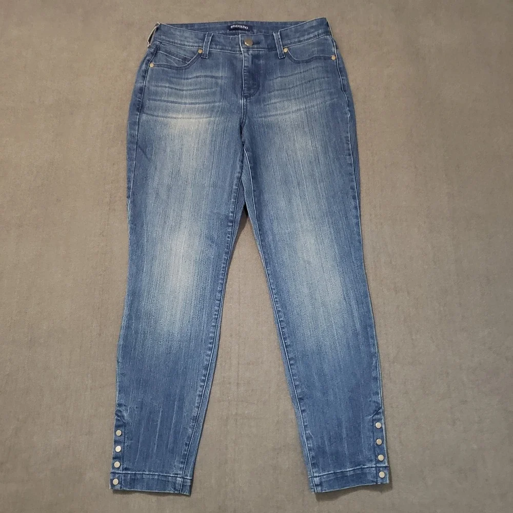 Bandolino Jeans‎ size 4  Women's Lisbeth Curvy Skinny Crop Snap Hem